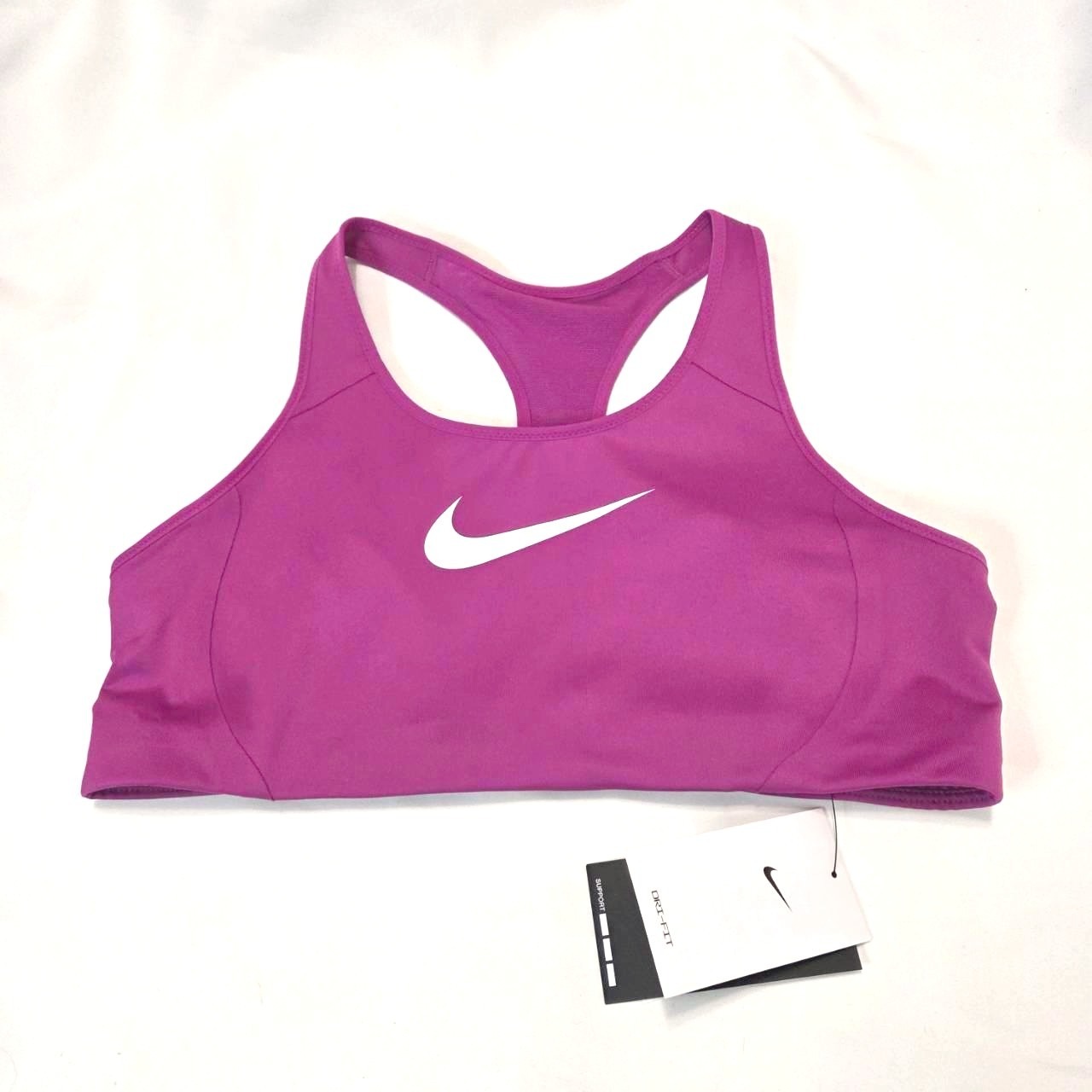 Nike Dri-Fit Medium Support Sports Bra Xl Training Mesh Back Hot Pink Gym Nwt